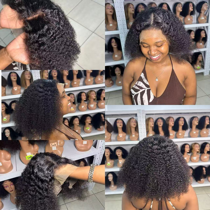 Ocean Hair Natural Black Jerry Curl Wig 13x4 SDD 14 Inch