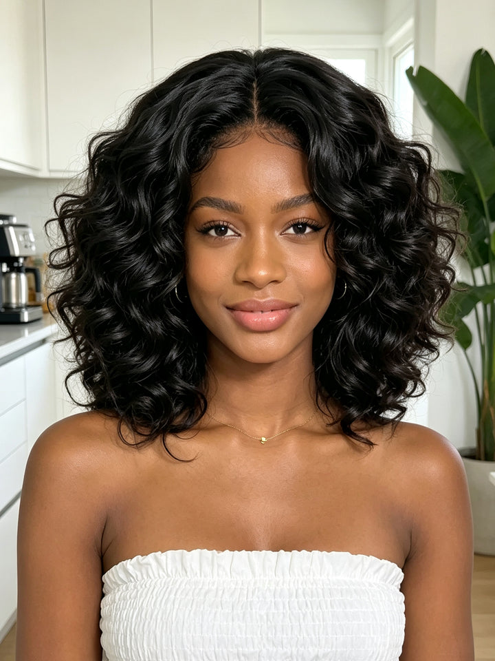 Ocean Hair Magic Bouncy Lace Front Wig 13x4 SDD 18 Inch Natural Black