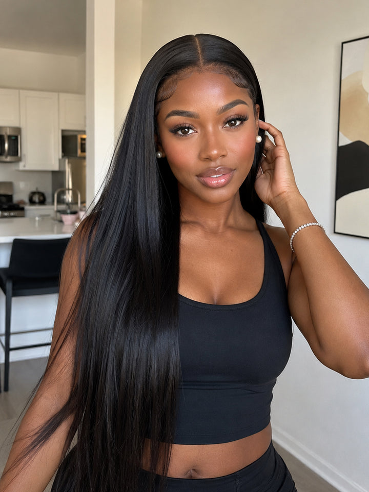 Ocean Hair 13x4 Straight Lace Front Wig Black Color Long Hair Wig 18-32 Inch