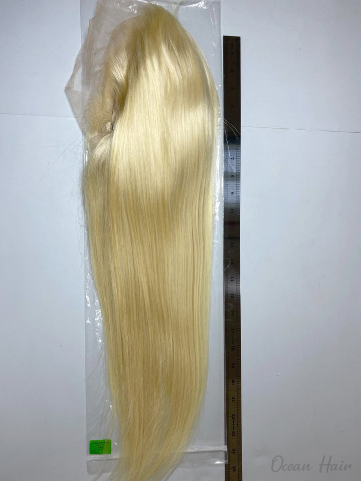 Ocean Hair Straight Lace Front Wig 13x4 Blonde Color 24 Inch Silky Hair