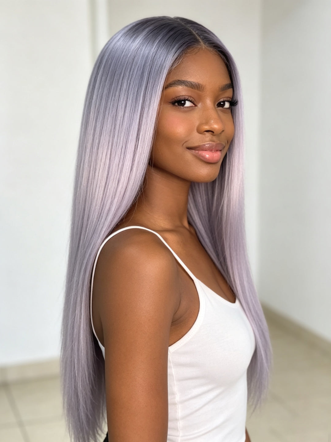 Ocean Hair Silver Grey SDD Vietnamese Straight 13x4 Lace Front Wig 18 to 20 Inch
