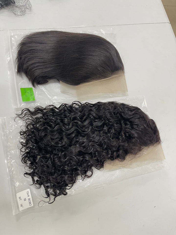 Ocean Hair Combo 13x4 Water Wave Bob 14 Inch and Straight Bob 8 Inch