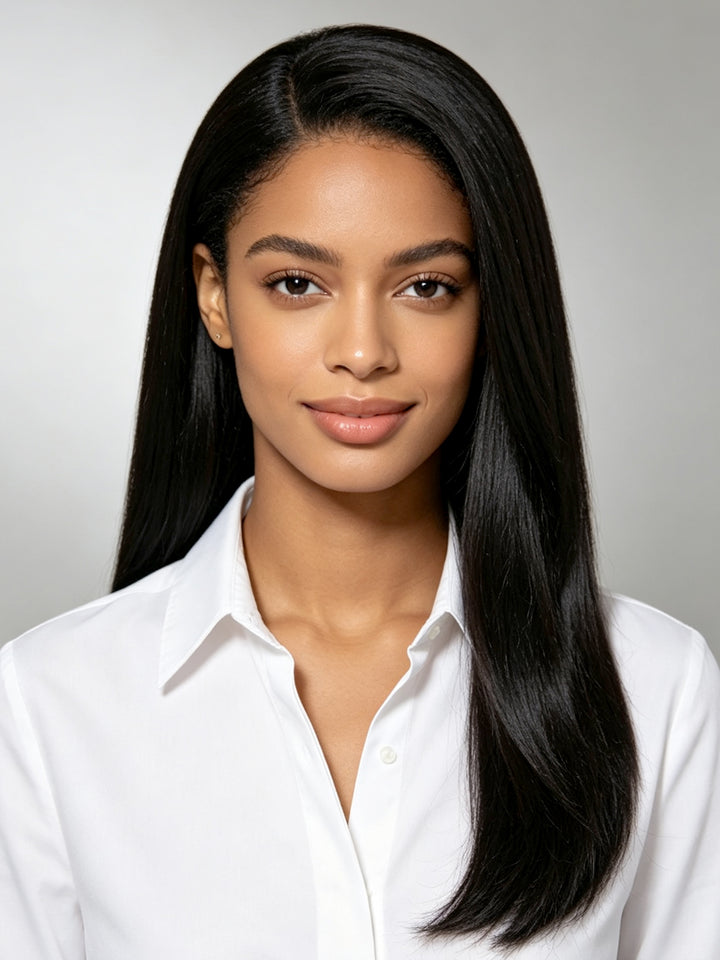 Ocean Hair Special Yaki Straight Lace Front Wig 13x4 Black Color 22 Inch