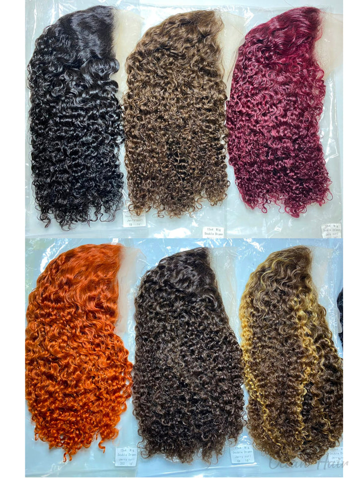 Ocean Hair Special Jerry Curl Lace Front Wig 13x4 Double Drawn 16 Inch