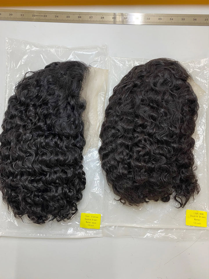 Ocean Hair 13x4 Lace Front Water Wave Bob Wig 1B Black Color Hair Wig