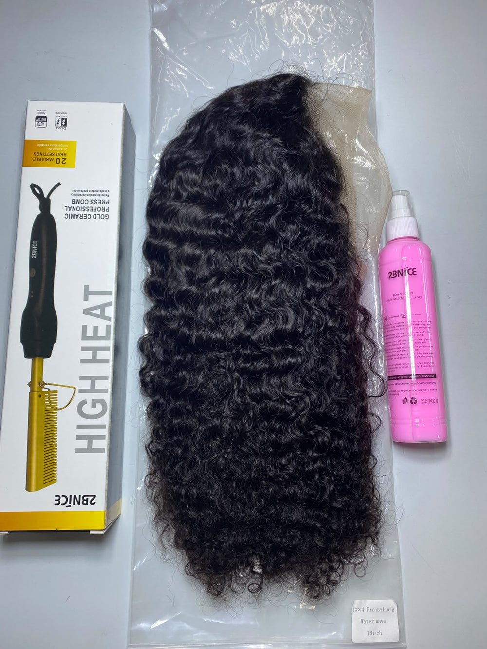 Ocean Hair 13x4 Lace Front Water Wave Bob Wig 1B Black Color Hair Wig