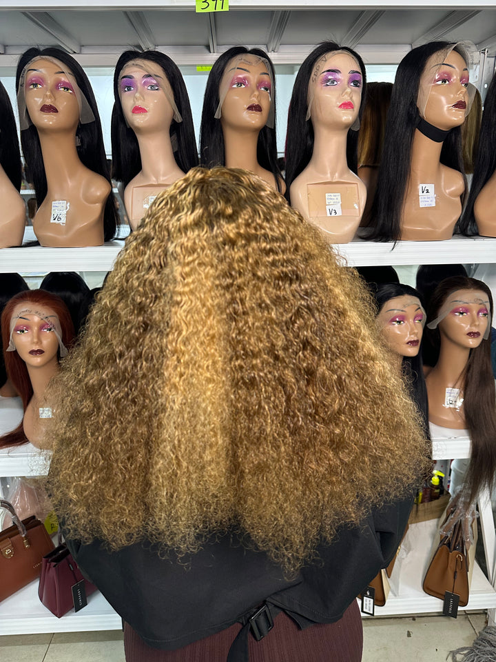 Ocean Hair Baby Curl 13x4 Lace Front Wig 4/27 SDD Human Hair 10-16 Inch