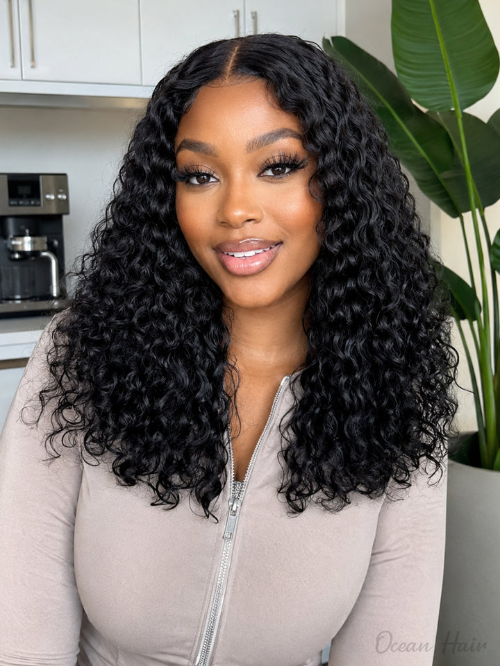 Ocean Hair Brazilian Curl 13x4 Glueless Wig Natural Black Color