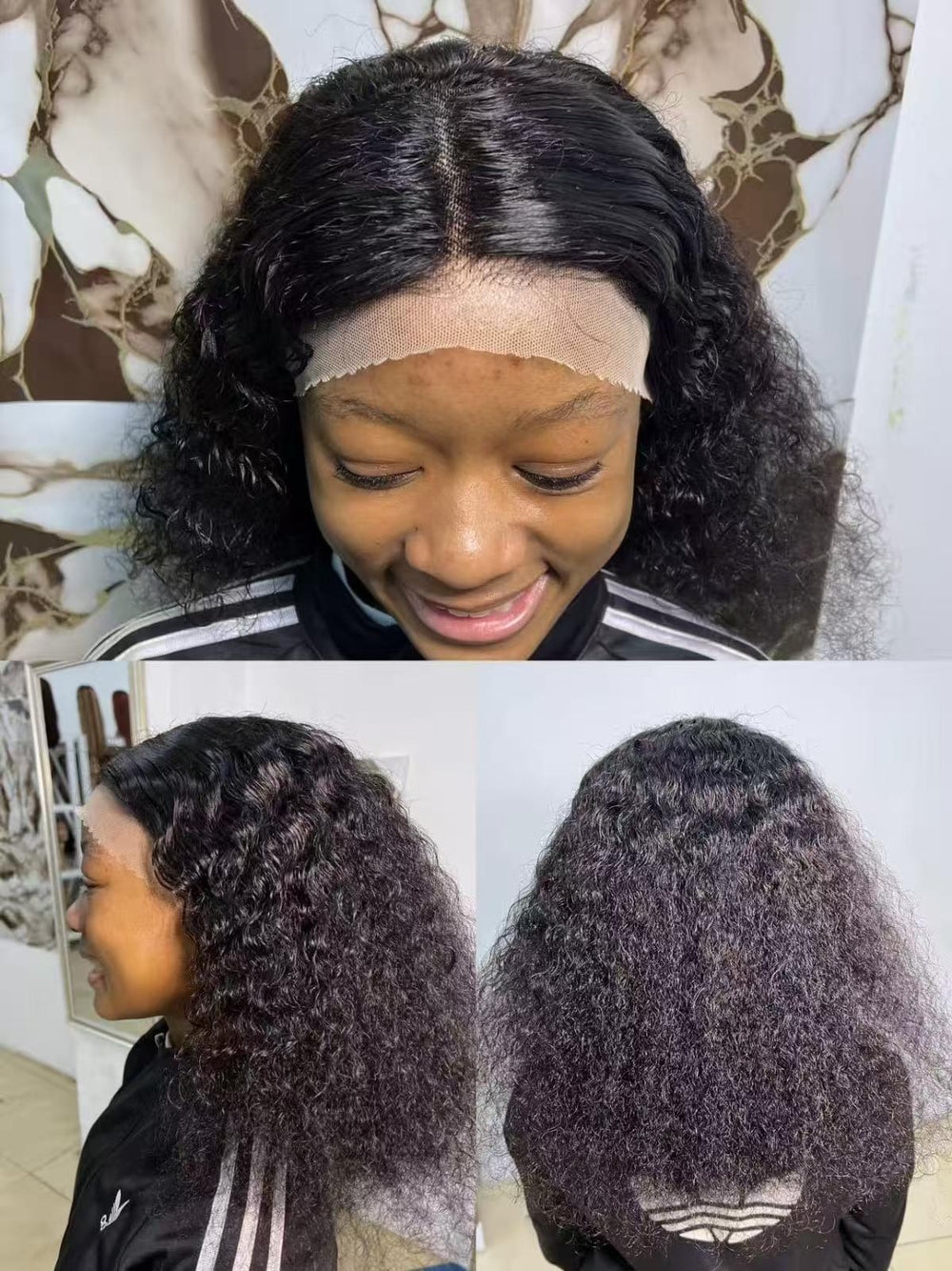 Ocean Hair Brazilian Curl 13x4 Glueless Wig Natural Black Color