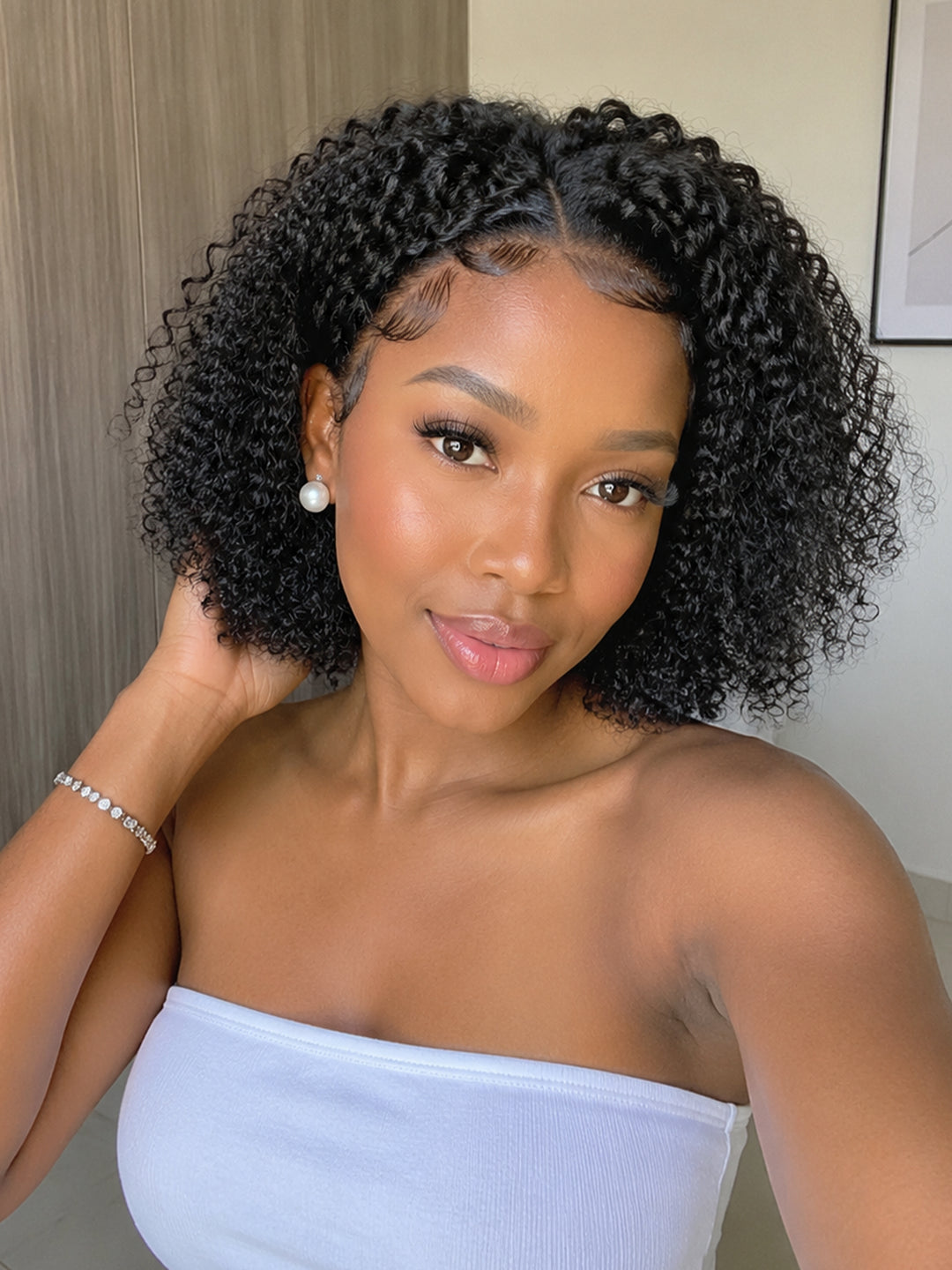Ocean Hair 13x4 Jerry Curl Lace Front Wig Natural Black 12–16 Inch