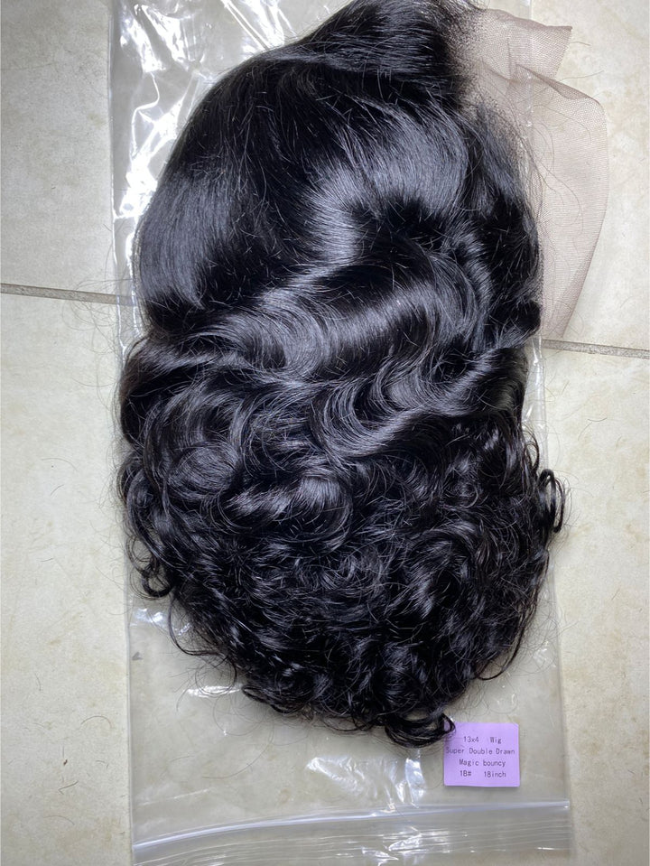 Ocean Hair Magic Bouncy 13x4 Lace Front Wig SDD Donor Hair 1B &amp; 4/27