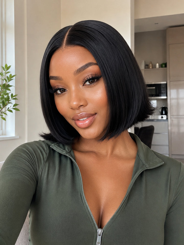 Ocean Hair Pixie Cut Lace Front Wig 13x4 Super Double Drawn Black Hair