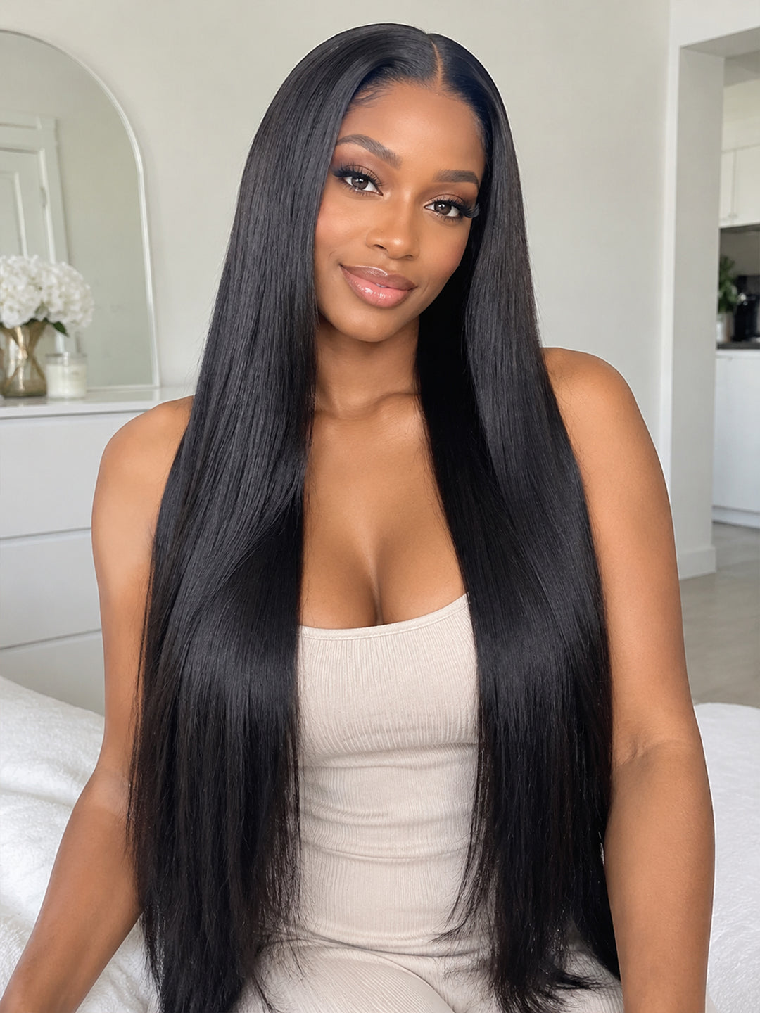 Ocean Hair Straight 13x4 Raw Virgin Hair Wig Black 40 Inch