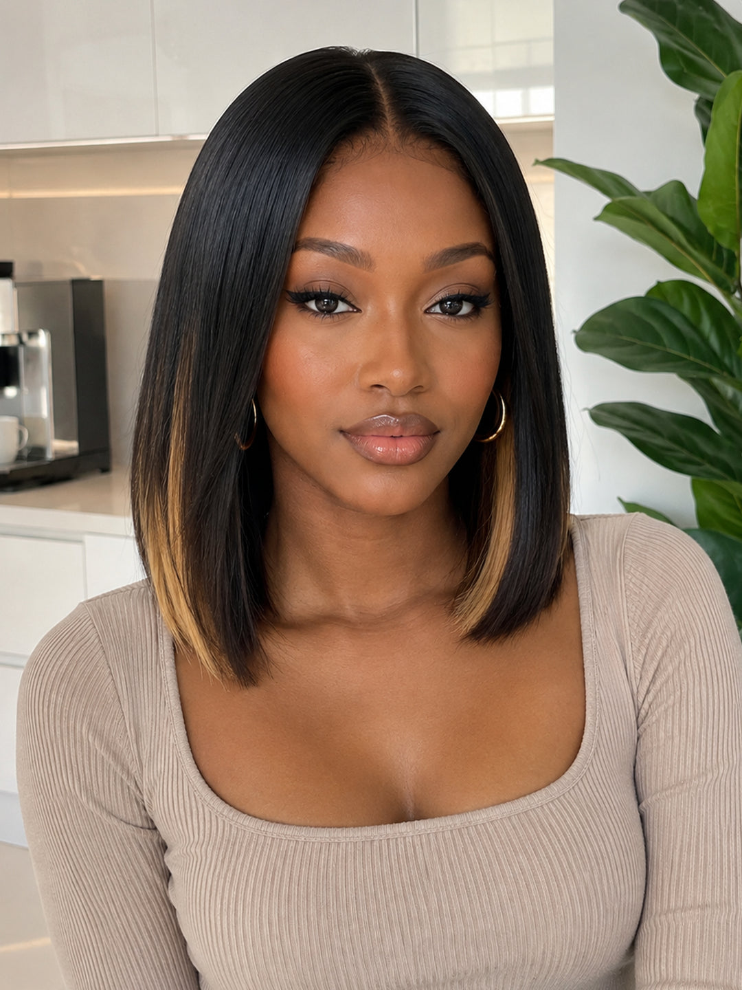Ocean Hair 1B/30 Straight 13x4 Lace Front Wig 10 Inch