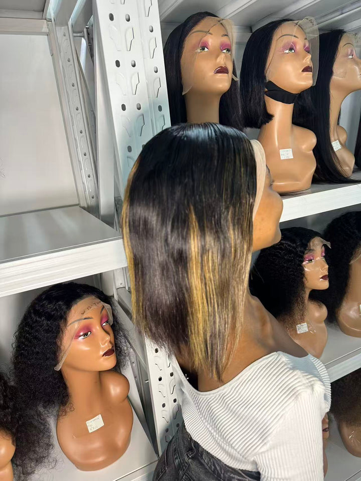 Ocean Hair 1B/30 Straight 13x4 Lace Front Wig 10 Inch