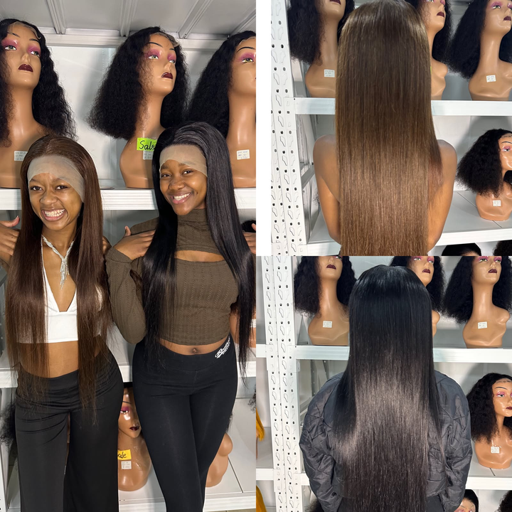 Ocean Hair 13x4 Straight Lace Front Wig Chocolate Brown 22 &amp; 32 Inch