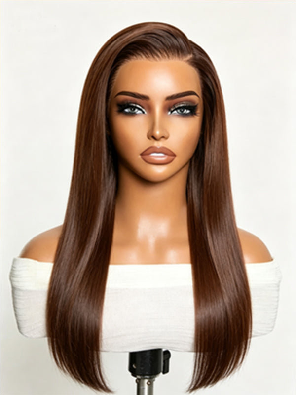 Ocean Hair Straight Lace Front Wig 13x4 Chocolate and Color 22 Inch