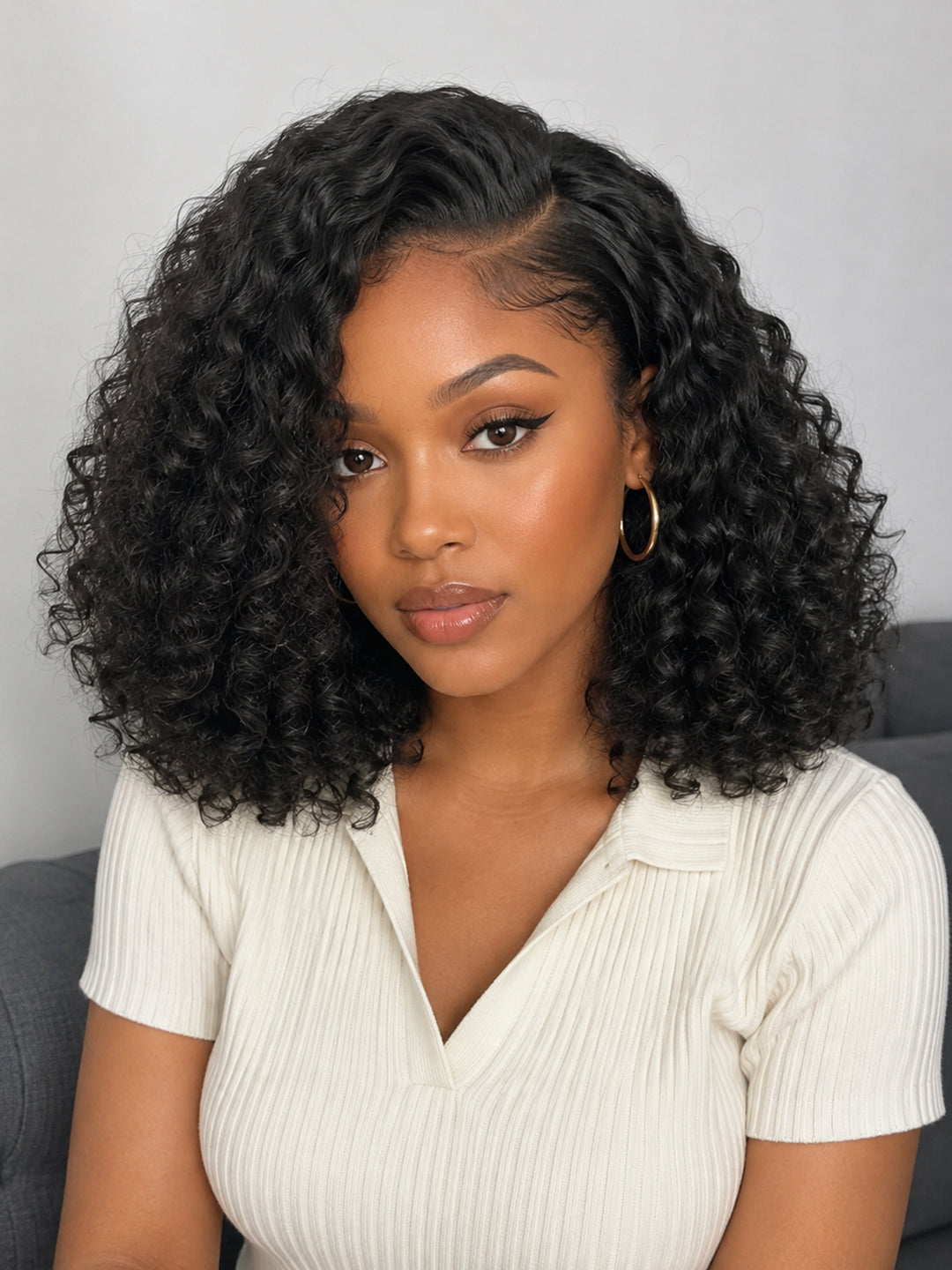 Special Ocean Hair DD 13x4 Lace Front Water Wave Bob 1B Black Color Wig