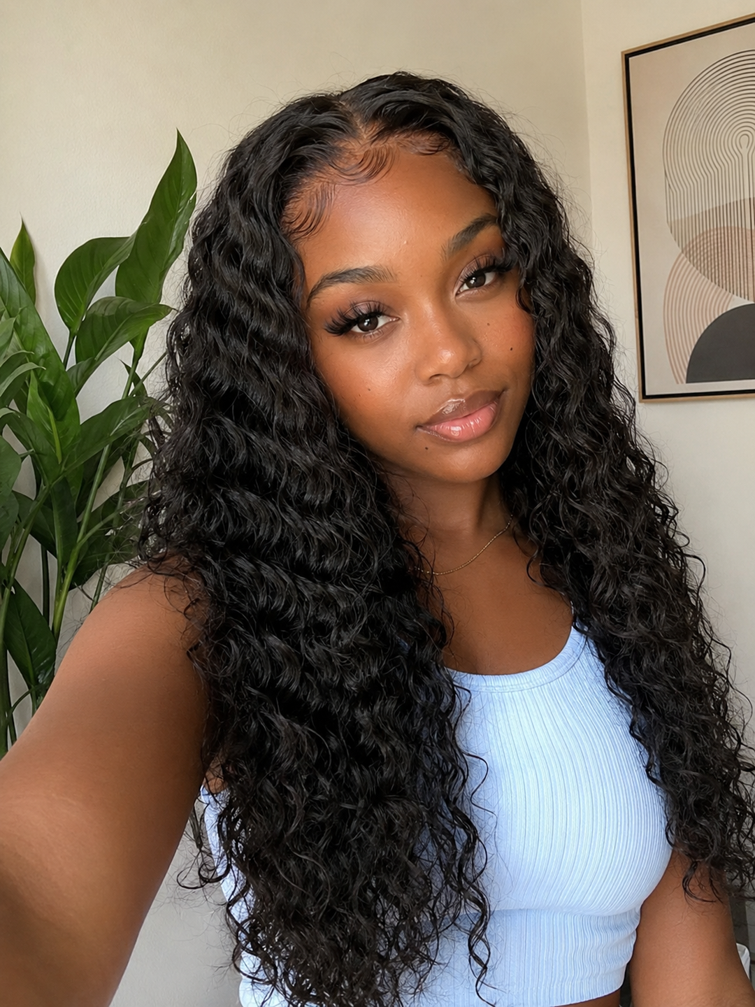 Ocean Hair 13x4 Lace Front Water Wave Wig #1B Natural Black