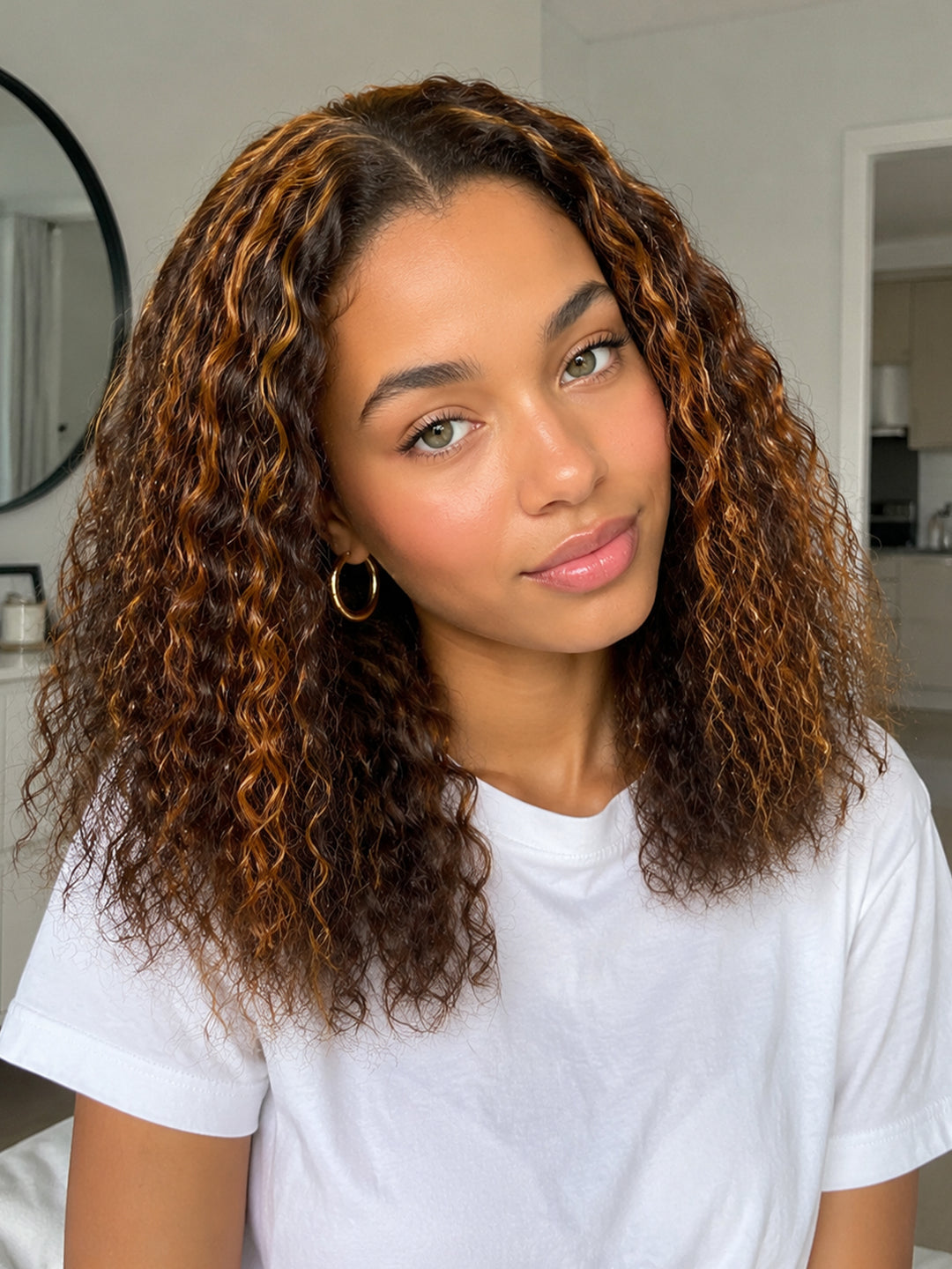 Ocean Hair Wide Wave 13x4 Lace Front Wig #4/30 Honey Brown 10-16 Inch