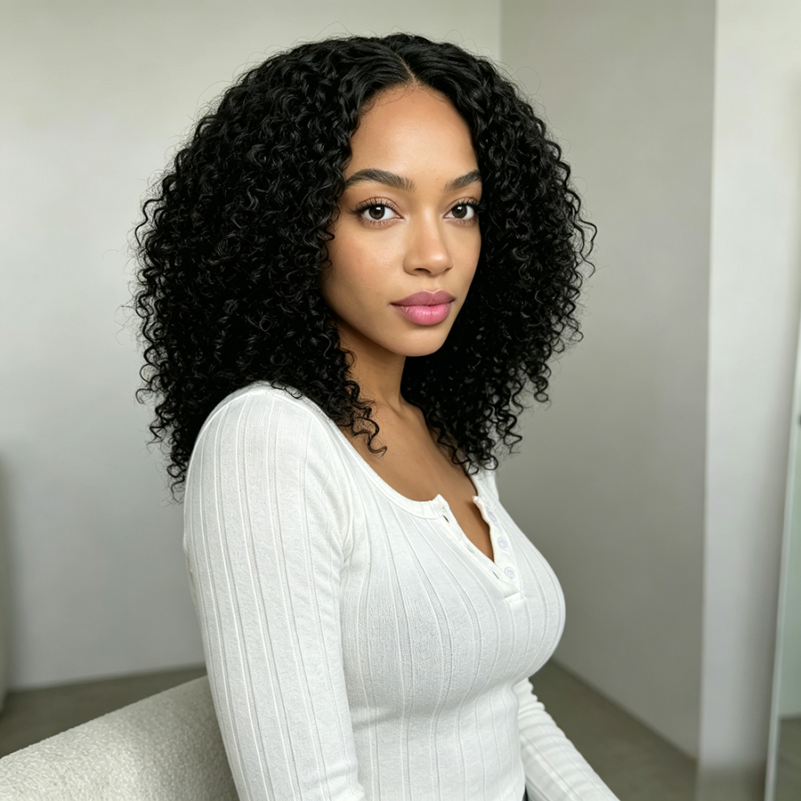13x4/4x4 Jerry Curly Natural Black Human Hair Wig 