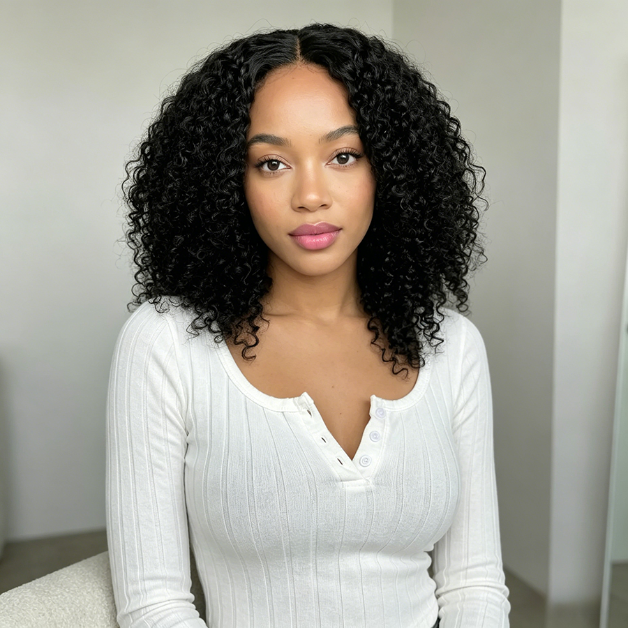 13x4/4x4 Jerry Curly Natural Black Human Hair Wig 