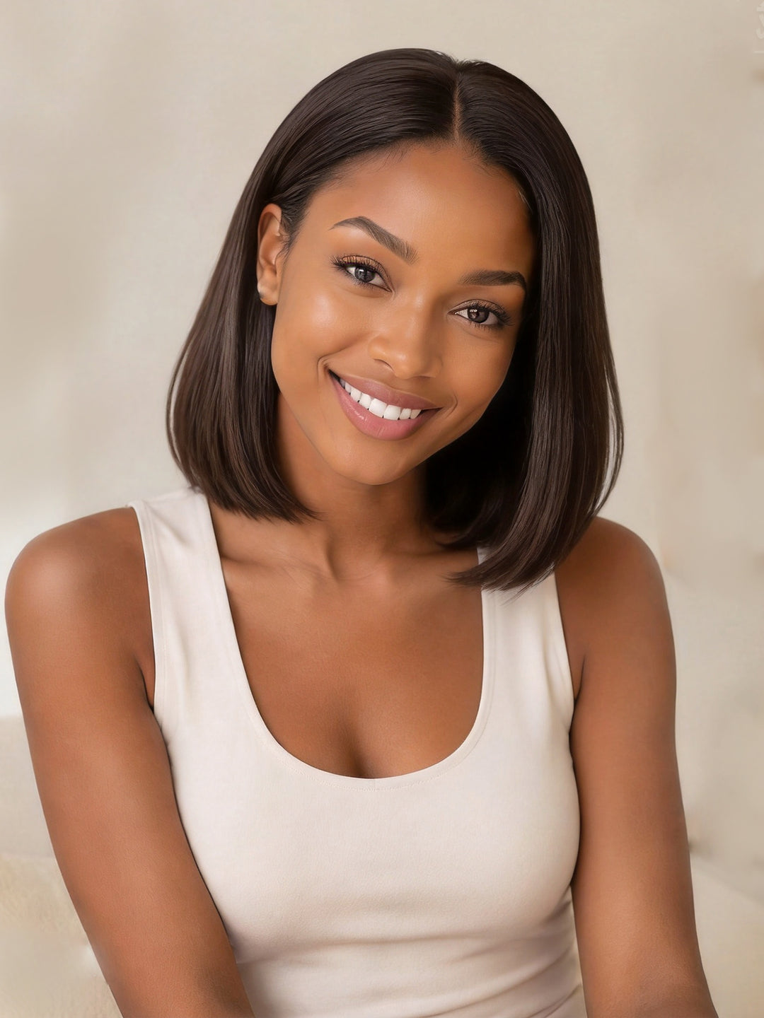 Ocean Hair Special Black Straight Bob Lace Front Wig 13x4 Double Drawn