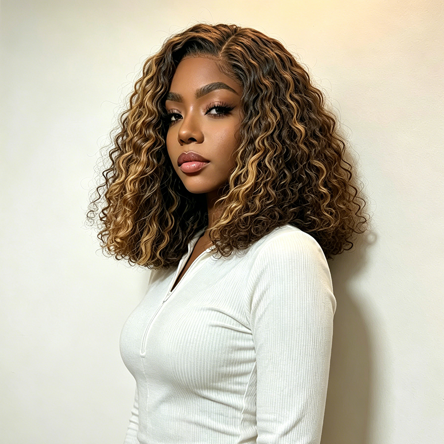 13x4 Lace Front &amp; 4x4 Closure Jerry Curly Wig 