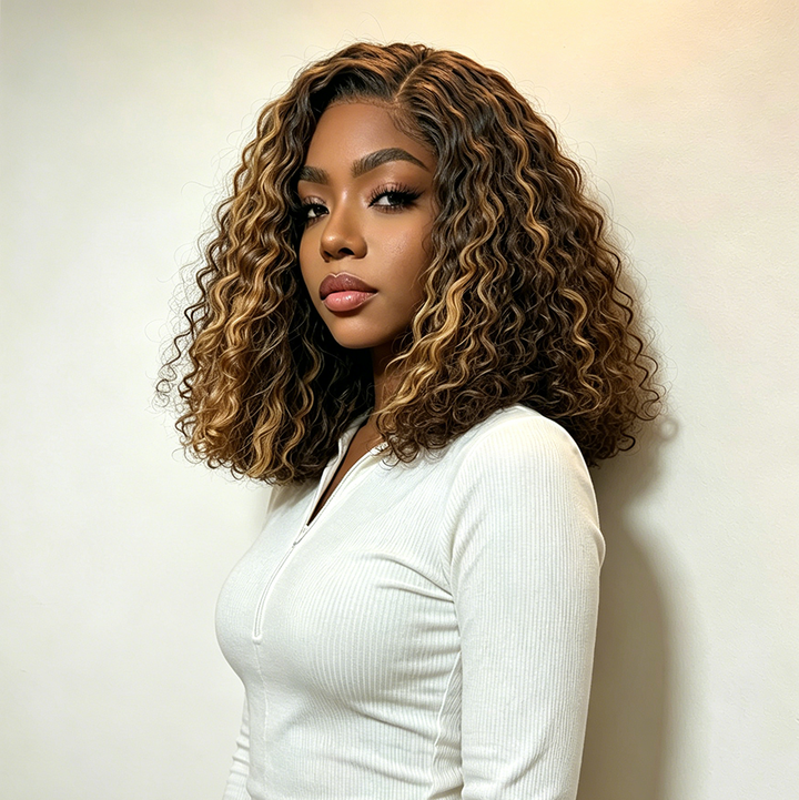 13x4 Lace Front &amp; 4x4 Closure Jerry Curly Wig 