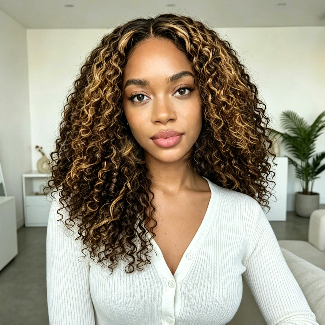 13x4 Lace Front &amp; 4x4 Closure Jerry Curly Wig 