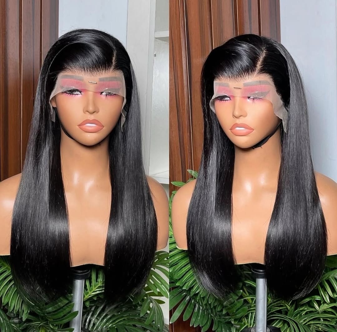 Ocean Hair Straight SDD Free Part 13x4 Lace Glueless 4x4 Lace Wig Black Color
