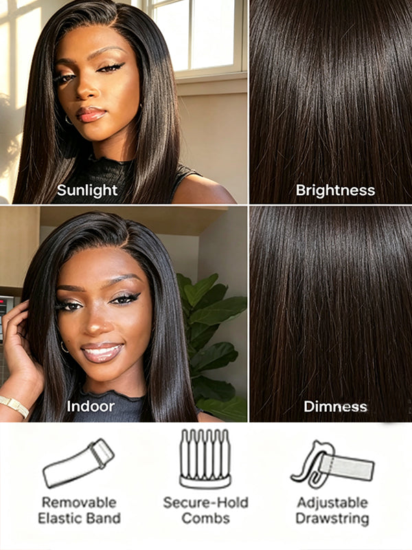 Ocean Hair 360 Lace Free Part Straight Wig Natural Black 20-28 Inch