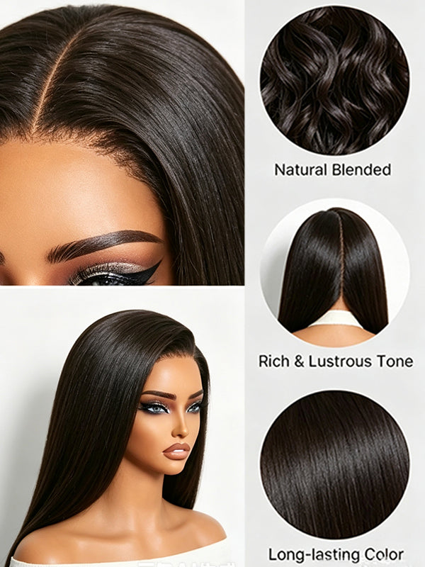 Ocean Hair 360 Lace Free Part Straight Wig Natural Black 20-28 Inch