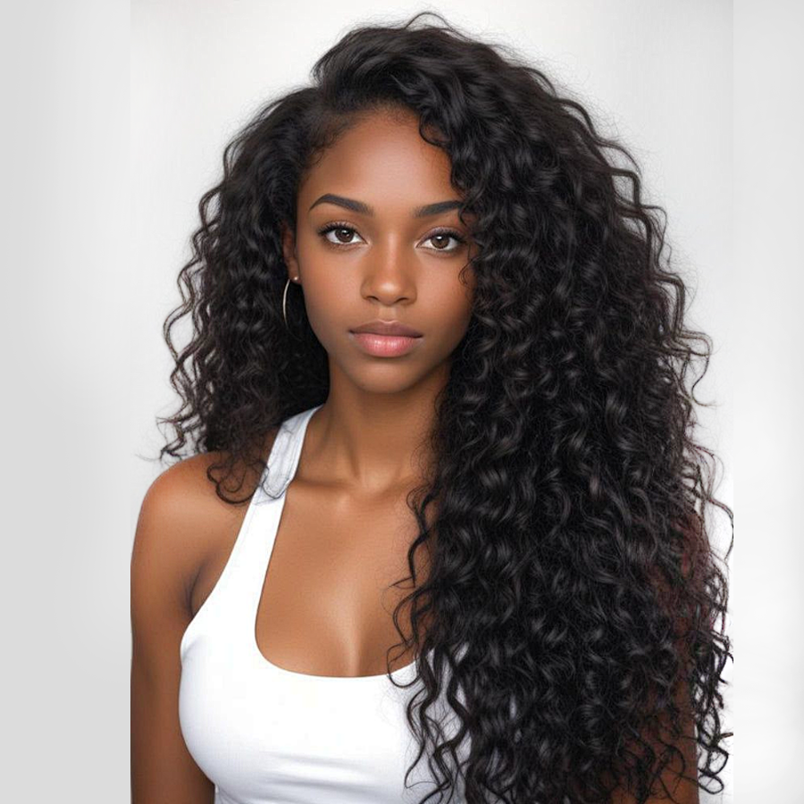 Water Wave Lace Front/Lace Closure Wig 13x4/4x4/6x4 Transparent Lace Natural Black Wig