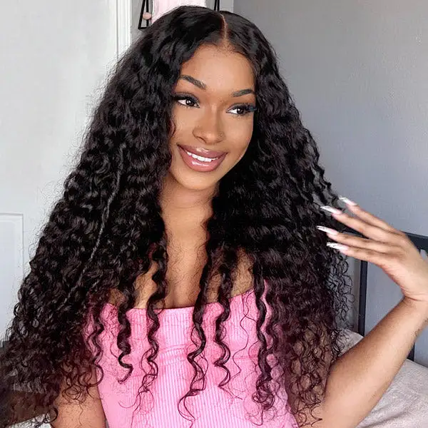 Water Wave Lace Front/Lace Closure Wig 13x4/4x4/6x4 Transparent Lace Natural Black Wig