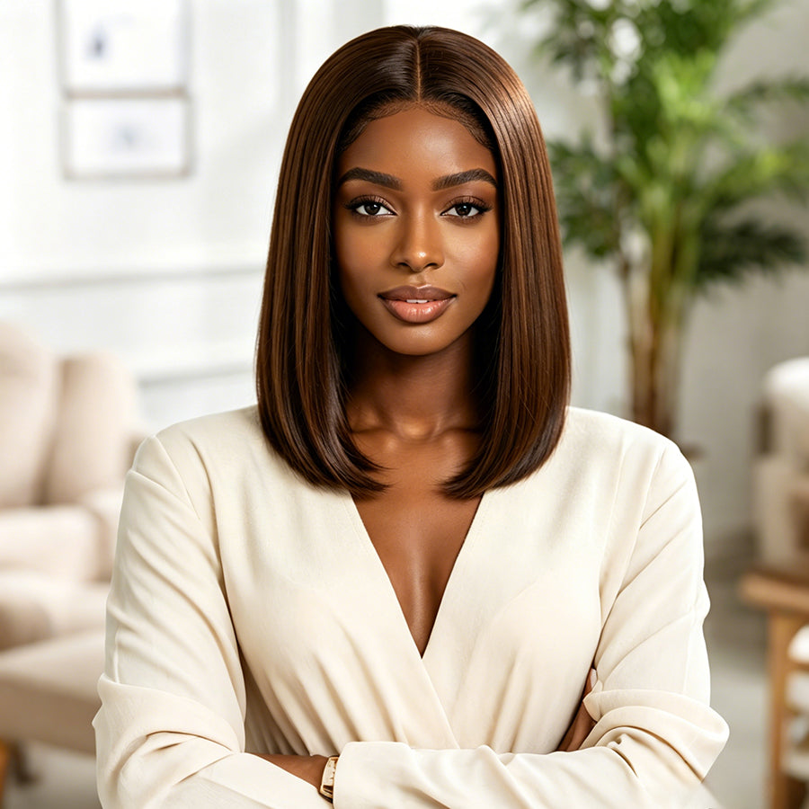 13x4 Super Double Drawn Bob Straight Wig 