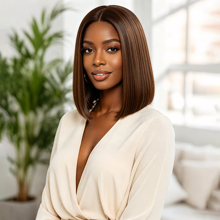 13x4 Super Double Drawn Bob Straight Wig 