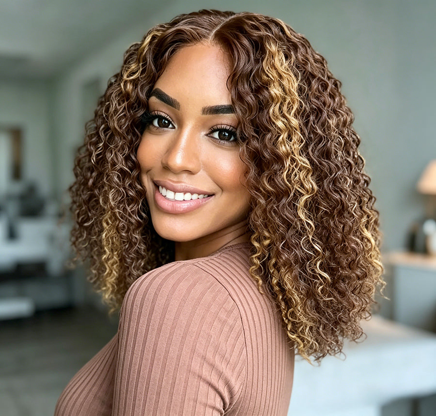 13x4 Water Wave Bob Human Hair Wig 