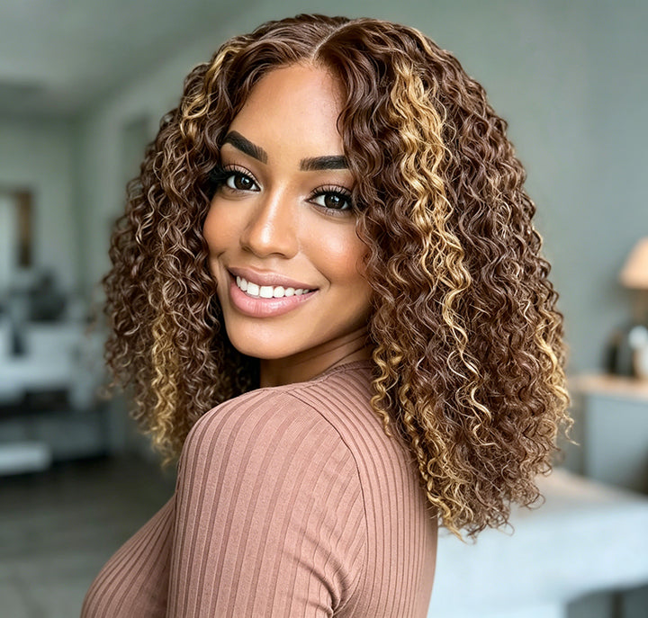 13x4 Water Wave Bob Human Hair Wig 