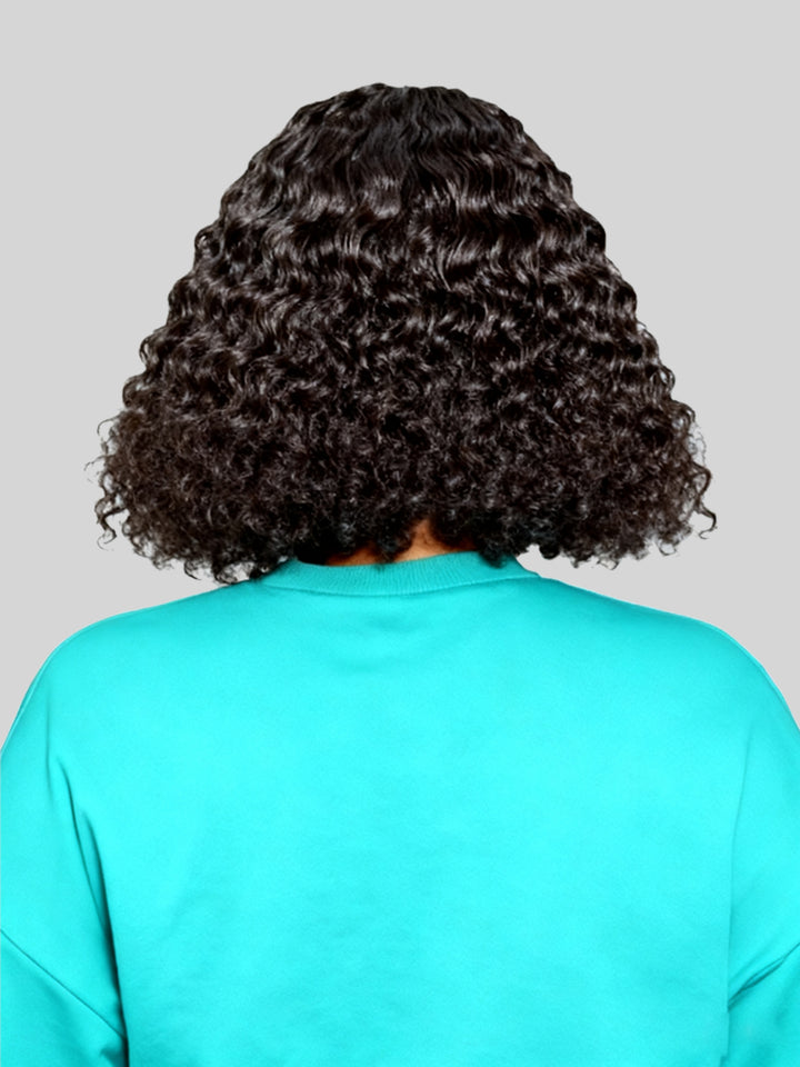 Ocean Hair Glueless Water Wave Bob Jerry Curl Bob 4x4 Double Drawn Wig