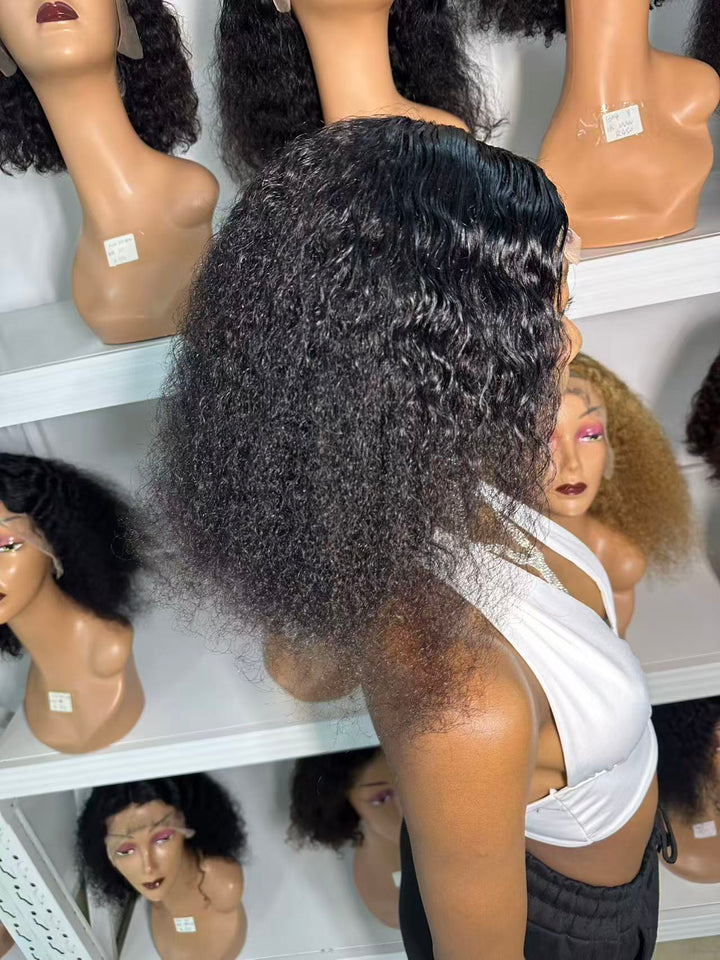 Ocean Hair | 4X4 DD Jerry Curl Lace Closure Wig Color 1B