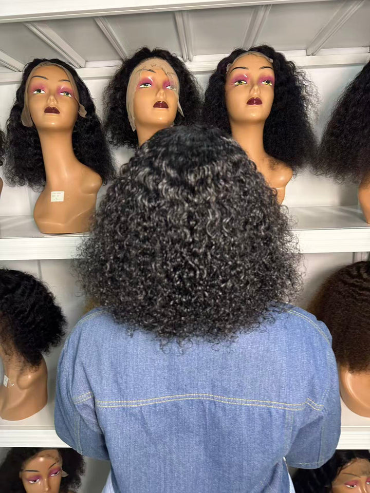 Ocean Hair | 4X4 DD Jerry Curl Lace Closure Wig Color 1B