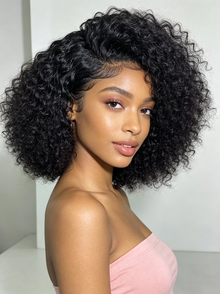 Ocean Hair | 4X4 DD Jerry Curl Lace Closure Wig Color 1B