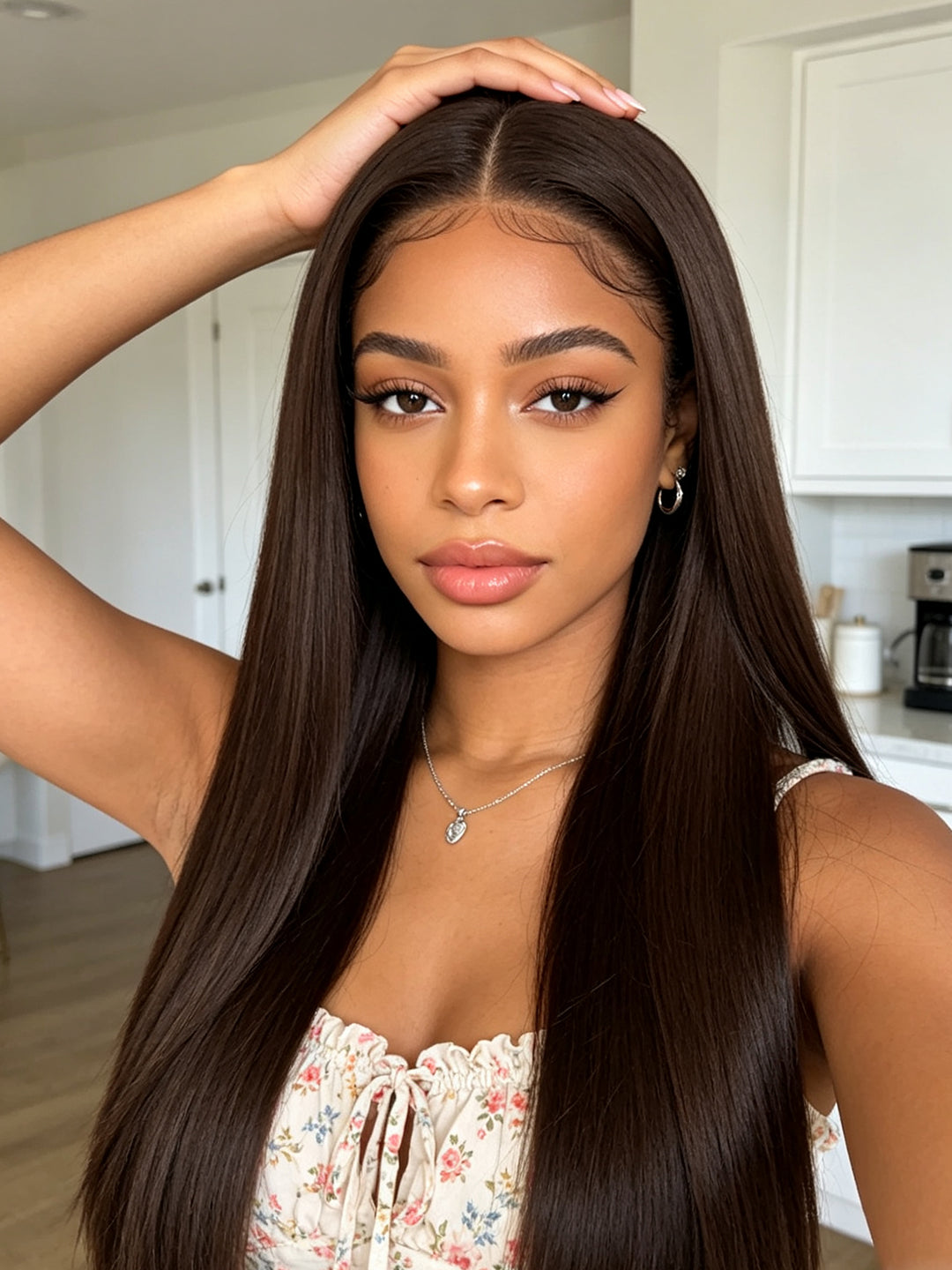 Ocean Hair SDD Straight 13x4 Lace Front Wig Chocolate Brown 18 Inch