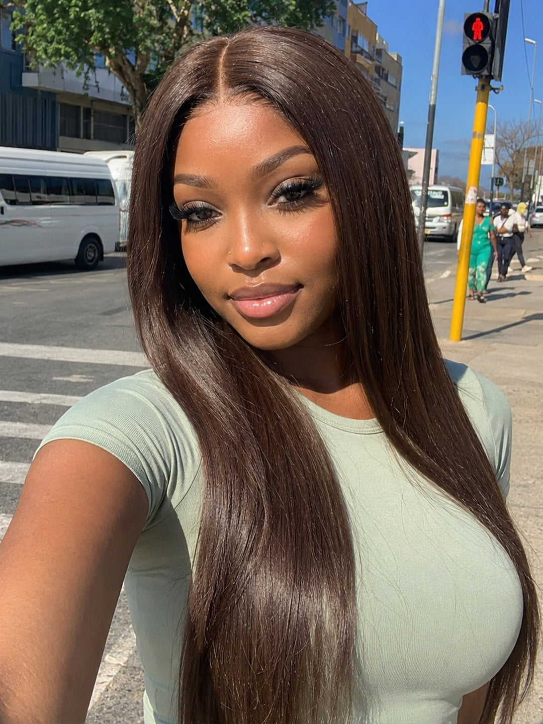 5x5 Straight Lace Closure Wig Super Double Drawn Vietnamese Raw Hair Chocolate 26 Inch | Ocean Hair