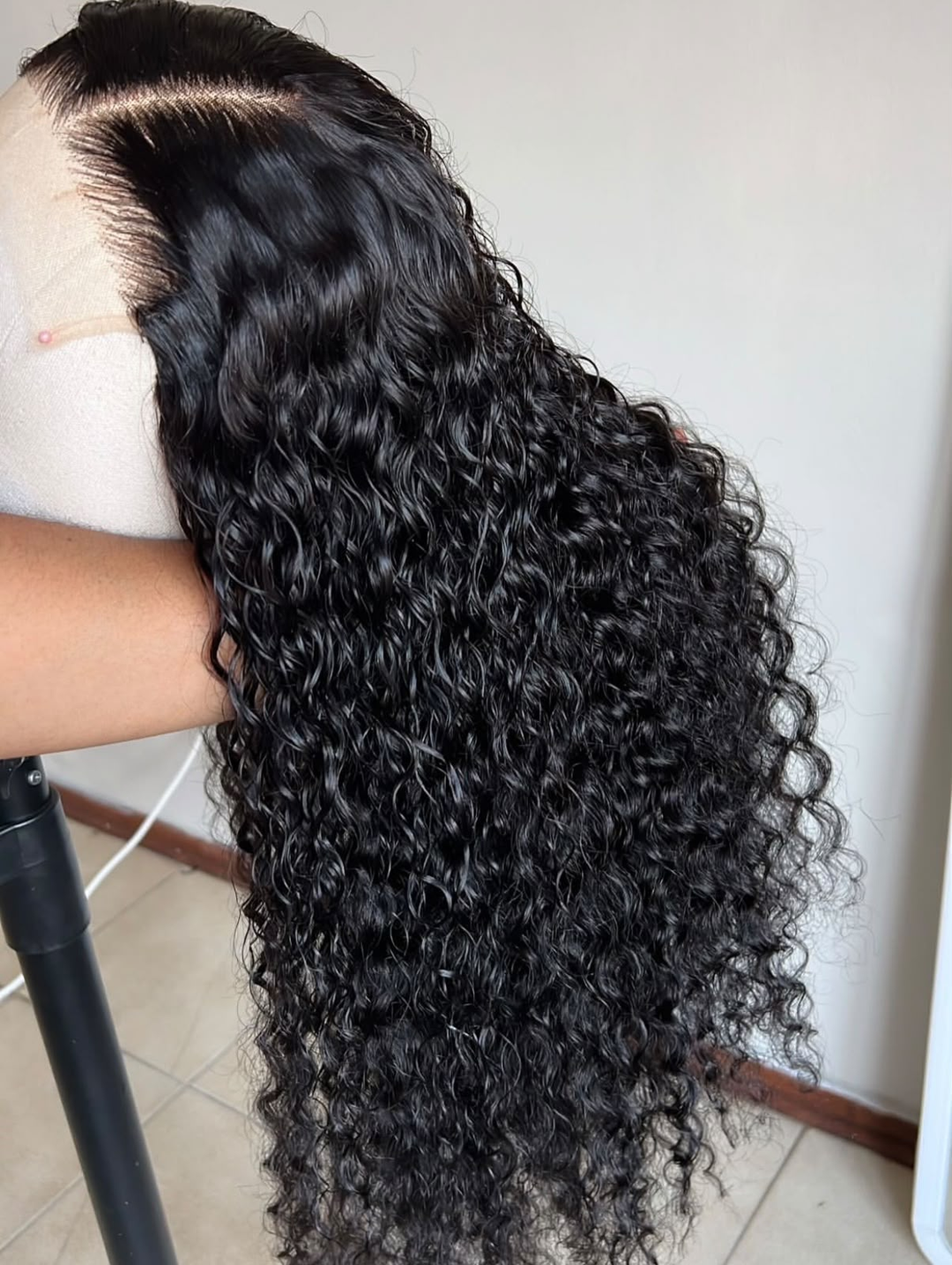 Ocean Hair Water Wave 4x4 Glueless Wig 1B Black Color Long Hair Wig