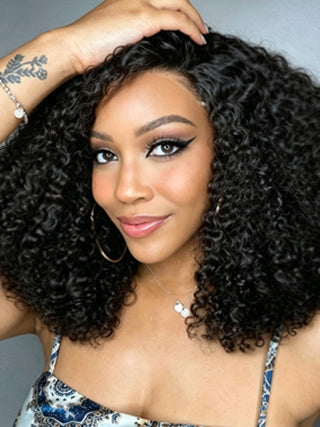 Ocean Hair FUMI Water Wave Jerry Curl Glueless Wig 4x4 SDD Black Color