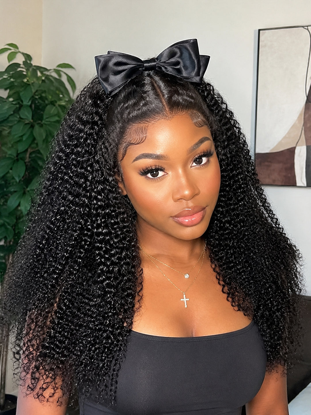 Ocean Hair Jerry Curl 4x4 Lace Closure Wig Natural Black 18 20 22 Inch