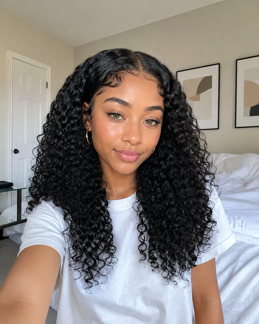 Ocean Hair 4x4 SDD Jerry Curl Lace Wig Natural Black 10-16 Inch
