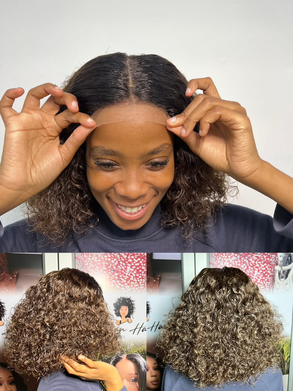 Ocean Hair Brazilian Curl 4x4 Glueless SDD Wig Natural Black 14 Inch